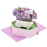 Hallmark Paper Wonder Mother's Day Pop Up Card (Cart of Pansies) for Birthday for Her, Spring, Any Occasion