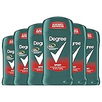 Degree Men Original Antiperspirant Deodorant for Men, 48-Hour Sweat and Odor Protection, Sport 2.7 Oz (Pack of 6)