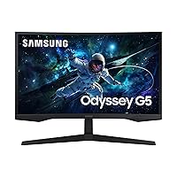 Samsung 32-Inch Odyssey G55C Series QHD 1000R Curved Gaming Monitor, 1ms(MPRT), HDR10, 165Hz, AMD Radeon FreeSync, Eye Care, LS32CG550ENXZA, 2024