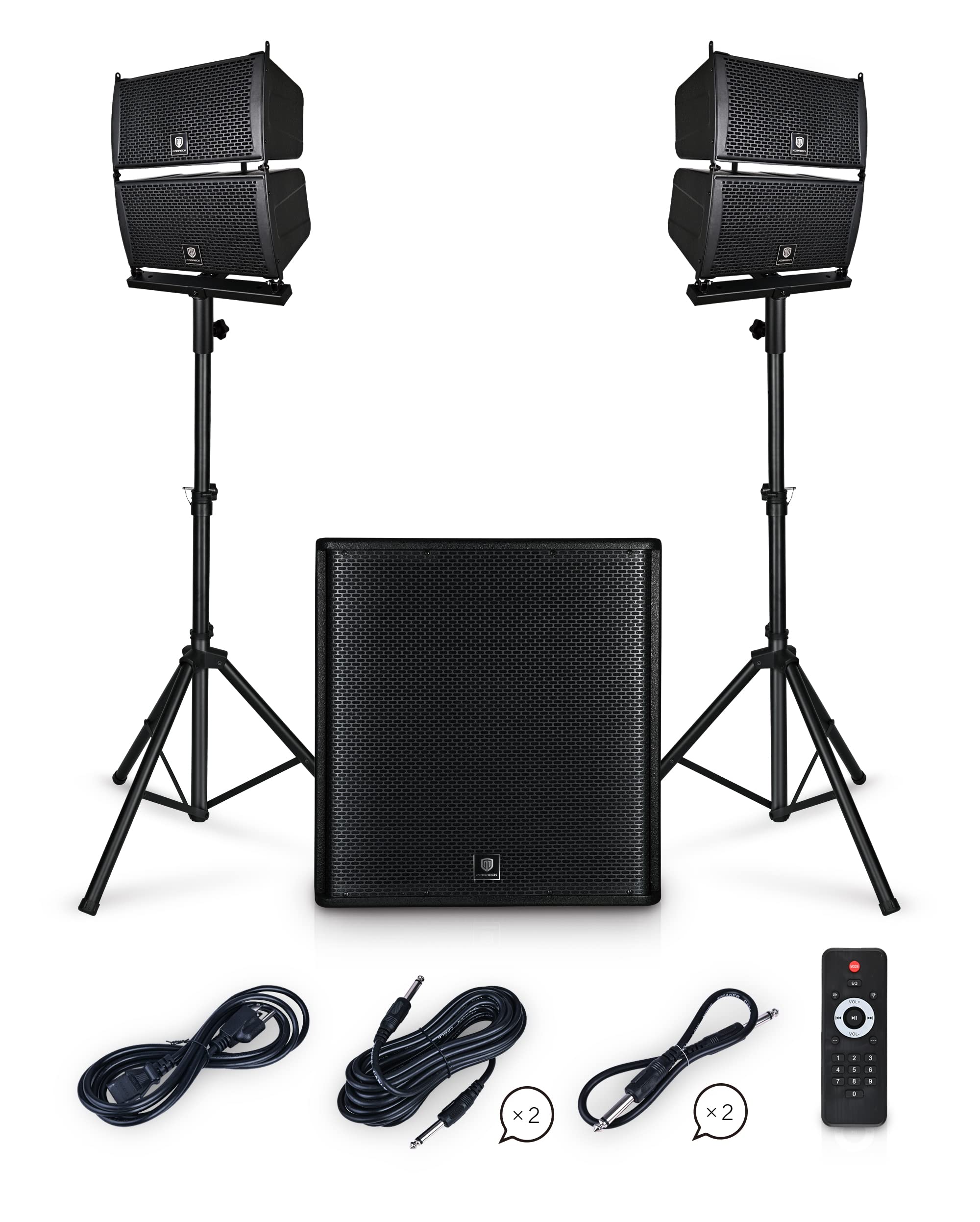 PRORECK Club 4000 18-inch 4000W P.M.P.O Stereo DJ/Powered PA Speaker System Combo Set Line Array Speaker and 18 inch Active Subwoofer with Bluetoot...