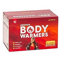 IRIS USA, Inc. Medium Adhesive Body Warmers, 60 Individual Warmers, Long-Lasting Up to 10 Hours Regular-Sized Disposable Handwarmers for Hands Feet Chest Back Arms and Legs, Winter Essentials, White