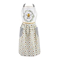 DII Women's Spring & Summer Apron Collection Adjustable, Two Large Pockets & Extra Long Ties, One Size Fits Most, Sweet Bee