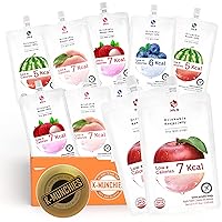 K-Munchies Jelly.B Konjac Jelly Juice - 10 Packs Assorted Fruit-Flavored Collagen Drink: Apple, Peach, Watermelon, Lychee & Blueberry - Low Calorie, Delicious and Healthy Snack Foods For Adults