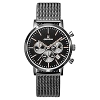 ORPHELIA Men's Chronograph Watch Retro with Mesh Stainless Steel Strap