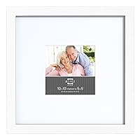 Prinz 10 by 10-Inch Matted to 5 by 5-Inch Gallery Expressions Frame, White Finish