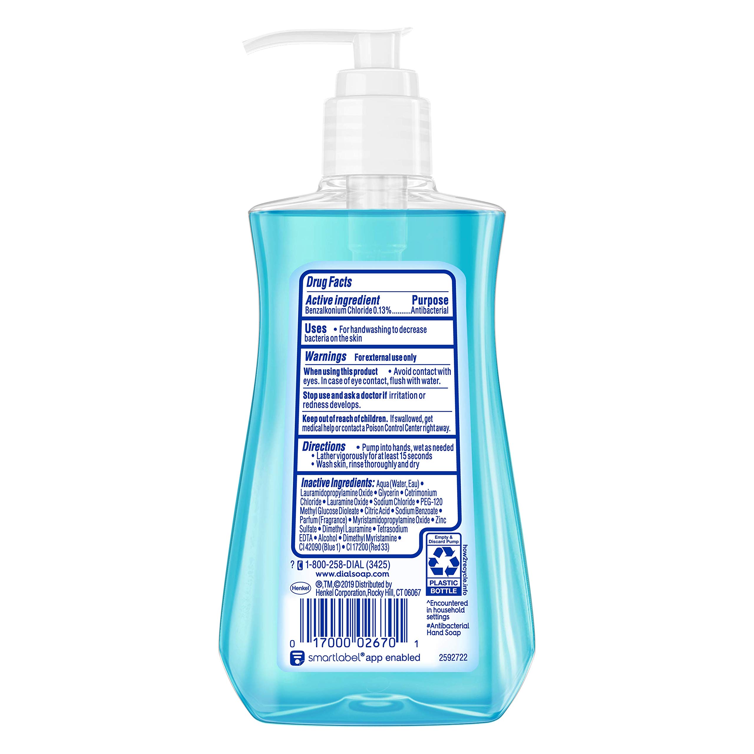 Dial Complete Antibacterial Liquid Hand Soap, Spring Water, 7.5 fl oz (Pack of 1)