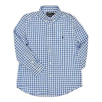 Polo Ralph Lauren Boys Button Down Check Gingham Long Sleeve Poplin Shirt Toddler/Little Kids