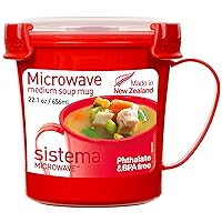 Sistema Microwave Soup Mug with Lid and Steam Release Vent