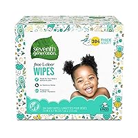 Seventh Generation Baby Wipes, 384 count, Made for Sensitive Skin with Flip Top Dispenser,64 Count (Pack of 6)