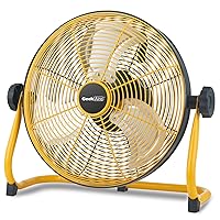 Geek Aire 12 Inch Battery Operated Floor Fan Portable Cordless Metal Blade High Velocity for Camping Travel Hurricane