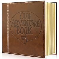 Magnetic Self-Stick Page Photo Album, Our Adventure Book Leather Cover DIY Albums for Wedding Anniversary Holds 3X5, 4X6, 6X8, 8X10 Photos