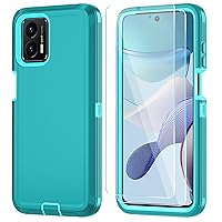 ONOLA Compatible with Moto G 5G 2023 Case with HD Screen Protector (2 Packs),Motorola G 5G 2023 Phone Case 3 in 1 Heavy Duty Phone Case (Moto G 5G 2023,Lakeblue)
