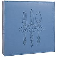 Recipe Binder – 8.5x11 3 Ring Blank Family Recipe Book Binder Kit to Write in Your Own Recipes with PU Faux Leather Cover and Plastic Sleeves (Dark Blue)