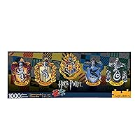AQUARIUS Harry Potter Puzzle House Crests (1000 Piece Jigsaw Puzzle) - Officially Licensed Harry Potter Merchandise & Collectibles - Glare Free - Precision Fit - 13x36in