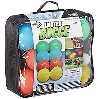 Lighted Bocce Ball Set by Water Sports, Outdoor Glow In The Dark Game for Camping, Parties and Beach Activities, Perfect for Family Game Night, Multiple Colors Medium