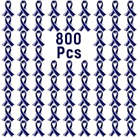 800 Pcs Colon Cancer Awareness Lapel Pins Bulk Blue Ribbon Pin Child Abuse Pins Brooch Badge Colon Cancer Giveway Items Favors Fundraiser Items Gifts for Awareness Campaigns Event