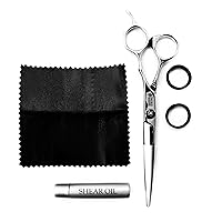 Barber Strong The Barber Shears, Japanese-Forged Stainless Steel Scissors, Adjustable Tension, Durable & Easy to Sharpen, Angled Thumb Ring for Open-Handed Cutting Techniques