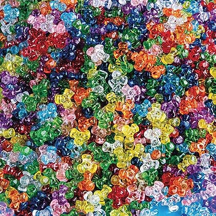 S&S Worldwide Tri-Bead Assortment. Great Mix of Transparent Colors Perfect for Jewelry Making With Elastic Cord or Wire, Plastic Beads - 11mm with 2mm Hole, 1lb. Bag - Approx. 3100 Beads