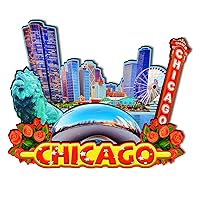 USA Chicago Wooden Magnet 3D Fridge Magnets Travel Collectible Souvenirs Decorations Handmade Crafts-3