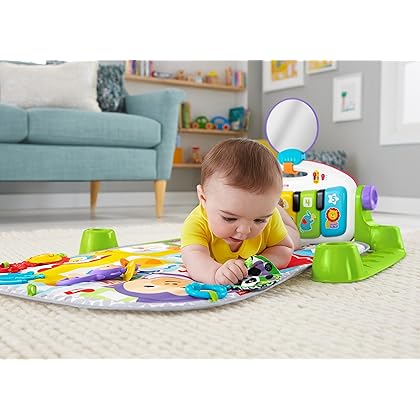 Fisher-Price Baby Playmat Deluxe Kick & Play Piano Gym with Musical -Toy Lights & Smart Stages Learning Content for Newborn to Toddler