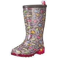 Western Chief Unisex-Child Warm Lined PVC Lighted Rain Boot