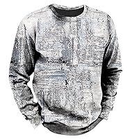 Crewneck Sweatshirts for Men Graphic Sweatshirts Lightweight Long Sleeve Casual Pullover Comfy Fashion Sweatshirt