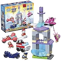 Mega BLOKS PAW Patrol Toddler Building Blocks Toy Cars, Ride & Rescue Vehicle Pack with 87 Pieces, 4 Figures, Gift Ideas for Kids Age 3+ Years