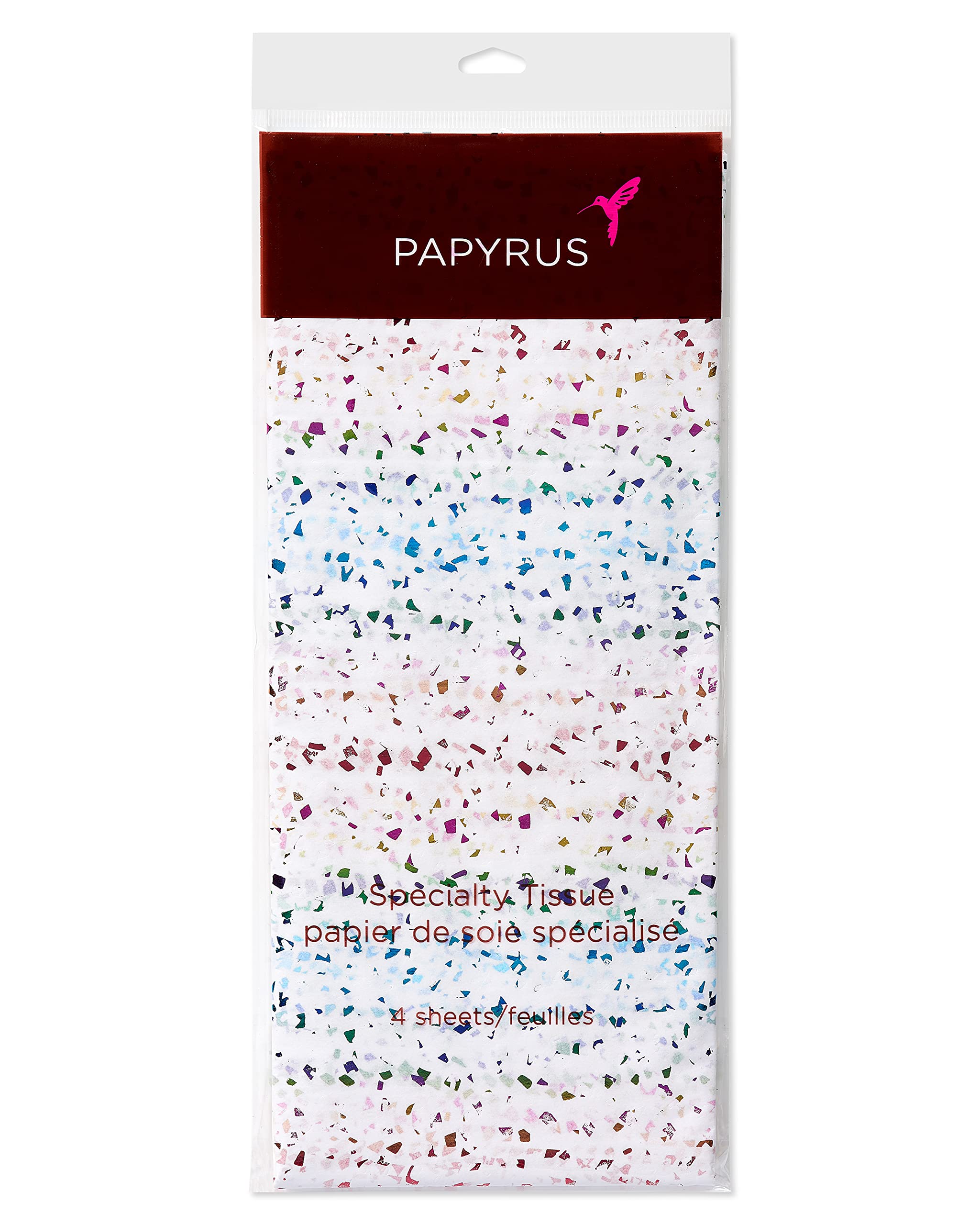 Papyrus 4 Sheet Rainbow Confetti Tissue Paper for Gifts, Decorations, Crafts, DIY and More