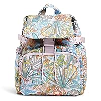 Vera Bradley Women's Cotton Utility Backpack, Rain Forest Canopy - Recycled Cotton, One Size