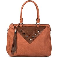styleBREAKER shopping bag with metal cutout in star shape and tassel, shoulder bag, messenger bag, handbag, women 02012180