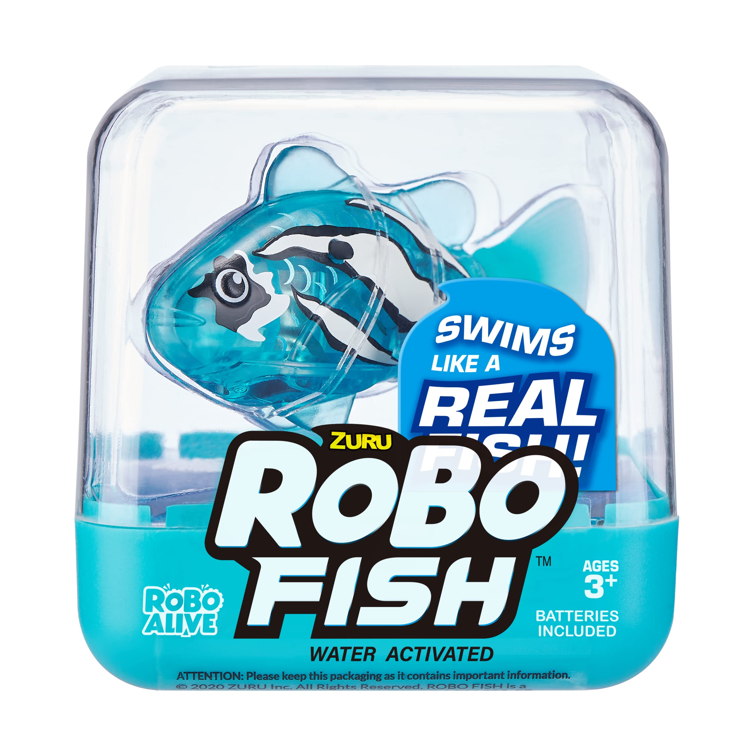 Robo Alive Robo Fish Robotic Swimming Fish (Teal + Orange 2 Pack) by ZURU Water Activated, Changes Color, Comes with Batteries, Amazon Exclusive - Teal + Orange (2 Pack)
