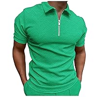 Tshirts for Men Casual Short Sleeve Golf Shirts Polo Shirts for Men Fashion with Zipper Shirt Lightweight Tops