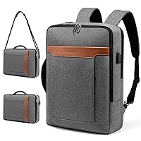 LOVEVOOK Convertible Laptop Backpack Bag, 3 in 1 Men’s Messenger Bag Business Briefcases Fits 17.3 Inch Laptop, Shoulder Bags Computer Backpacks for Travel College Office for Men Women, Grey