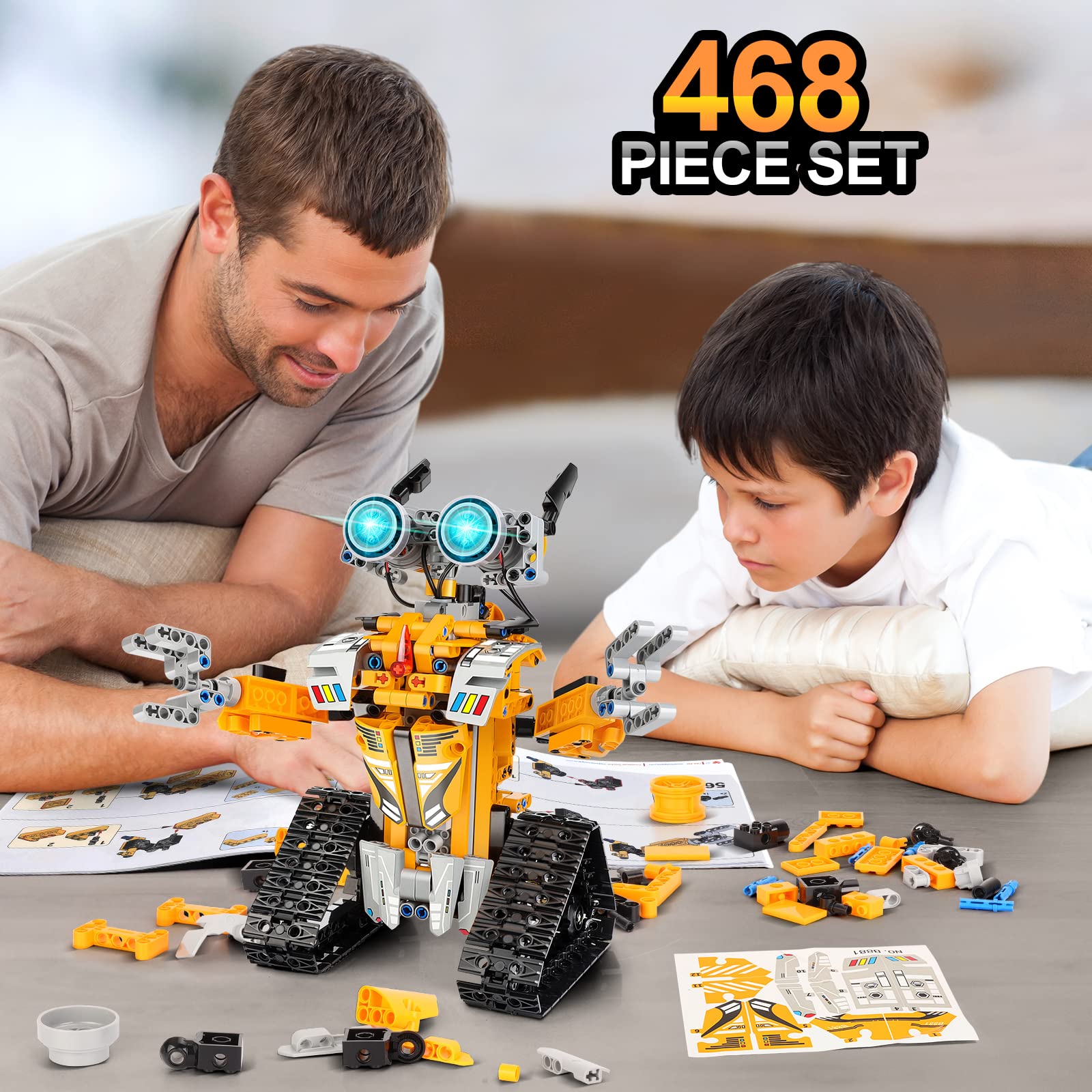 JOJO&Peach STEM Projects for Kids Ages 8-12, Remote & APP Controlled Robot Building Kit Birthday Gifts Toys for 8 9 10 12-15 Years Old Teen Boys Girls(468 Pieces)