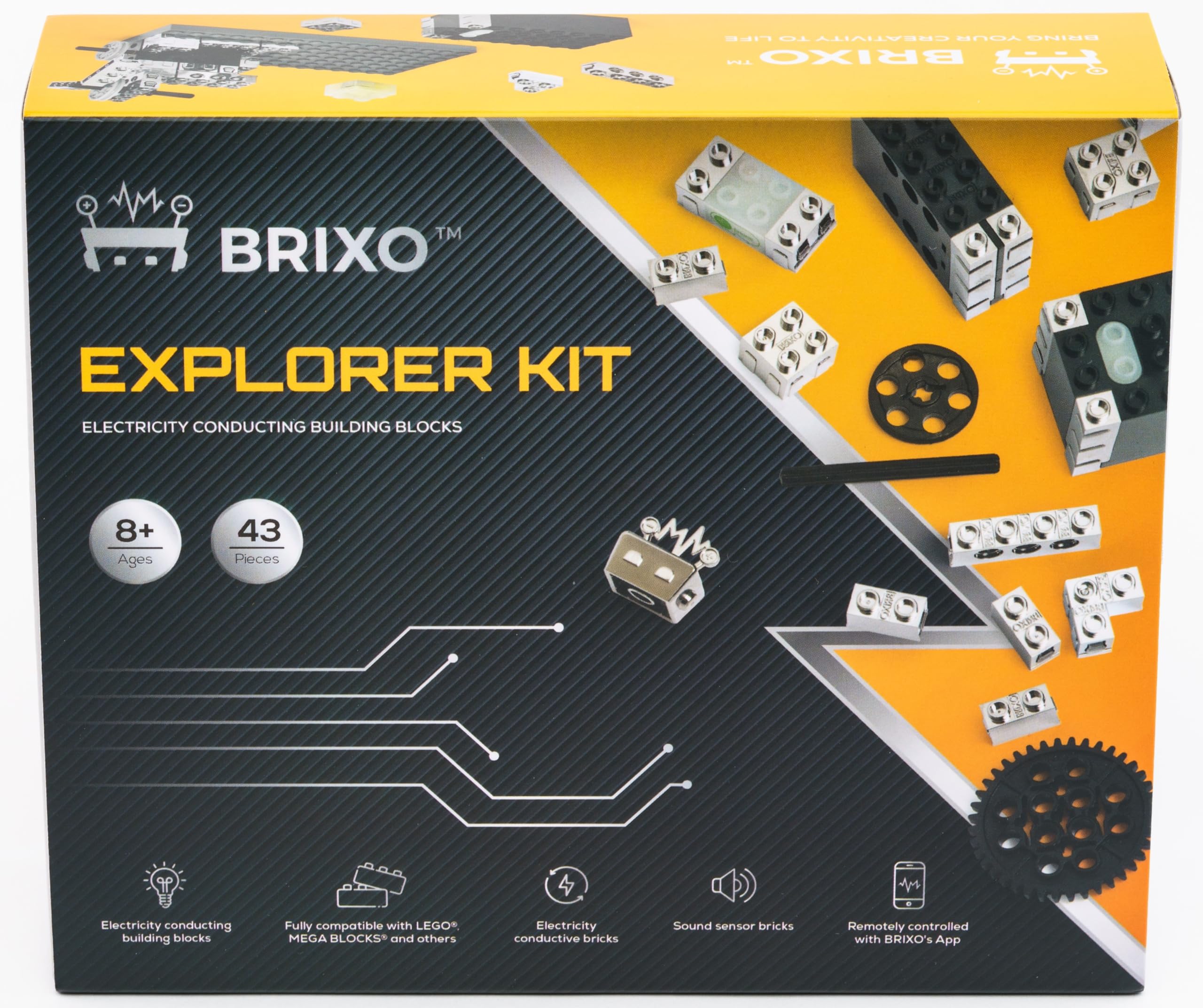 Dakott Explorer-KIT, Electricity conducting Building Blocks, Fully Compatible with All LegoBricks and Models. Meet BRIXO - A New World of Creativity and Innovation. Bring Your LegoBricks to Life.