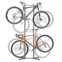 CXWXC 2-/4-Bike Storage Rack with Basket - Bike Rack Garage for Road, Mountain and Hybrid Bike Garage & Home (For 4 bikes)