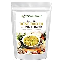 Instant Bone Broth Soup Powder - Rich Umami Flavor packed with Collagen, Keto and Paleo Friendly - 1 lb