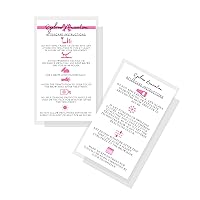 Brow Lamination Aftercare Instruction Cards | 50 Pack | 2x3.5” inches Business Card Size | Starter Lift Kit with Tint at home diy aftercare supplies | White with Pink Design