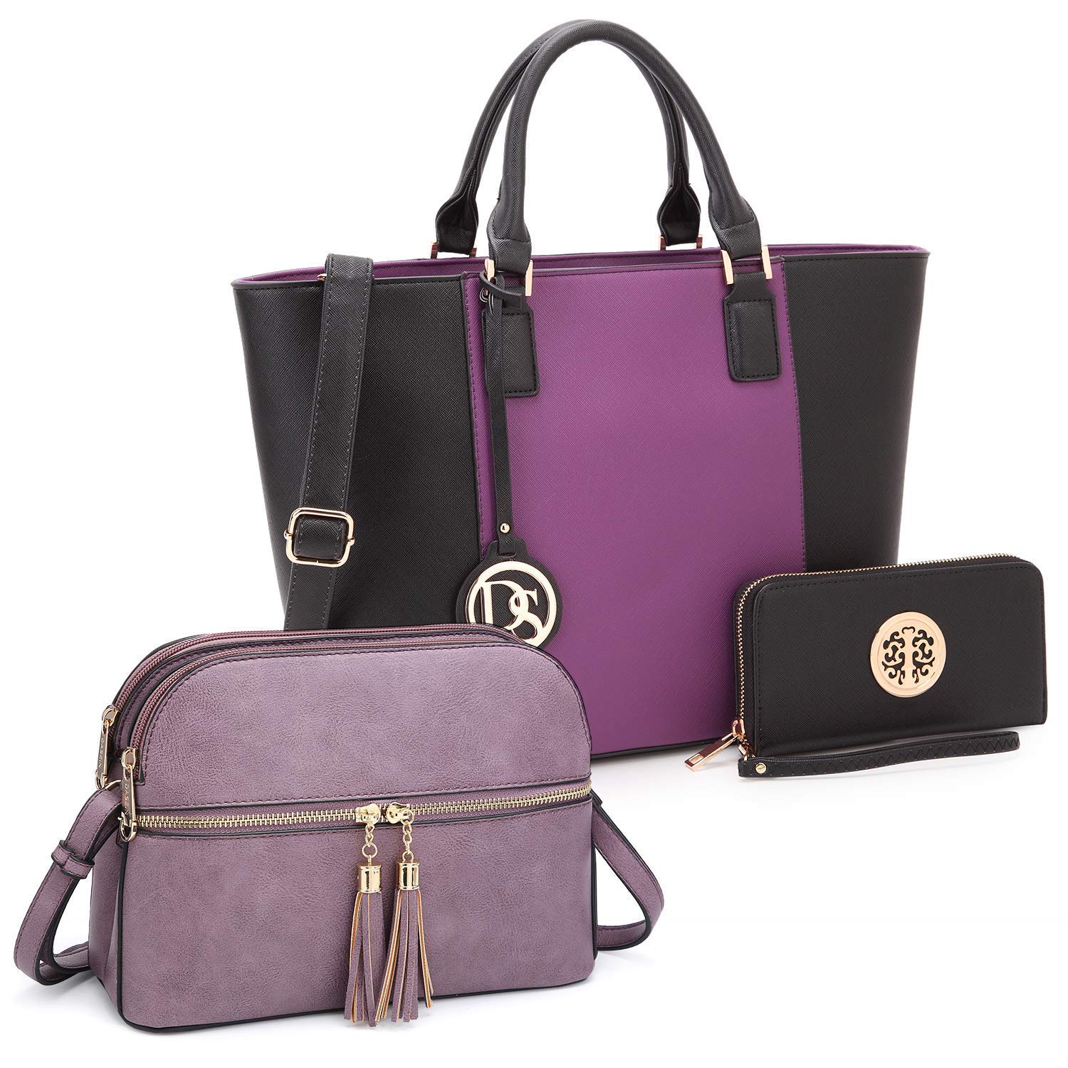 Dasein Handbags Bundle Tote Bag with matching wallet and Crossbody