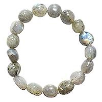 Charged Natural Gemstone Crystal Nugget Bead Bracelet + Selenite Charging Heart [Included]