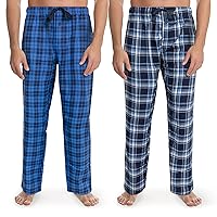 Fruit of the Loom Men's Yarn-dye Woven Flannel Pyjamas Pant, Red/Green Pack, XX-Large