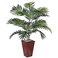 Nearly Natural Areca Palm with Bamboo Vase Silk Plant