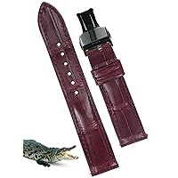 Deployment Clasp Men Leather Watch Band Alligator Strap Quick Release Crocodile Wristwatch Band Butterfly Buckle 18mm 19mm 20mm 21mm 22mm