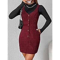 Women's Dress Dresses for Women Single Breasted Overall Dress Without Top