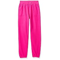 IZOD Girls' Sensory-Friendly Sweatpants, Soft Fleece Fabric with Elastic Waist&Drawstring,Tagless,Flattened Seams & Pockets