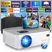 FANGOR Wifi 10000L Projector with Bluetooth - Mini Outdoor Movie Projector for Home Theater, Portable Video Projector 1080P Supported with HDMI/USB/VGA/AV/Smartphones [Tripod and Carry Bag Included]
