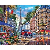Majestic by Springbok 1000 Piece Jigsaw Puzzle Paris Street Life - Made in USA - Compact Box