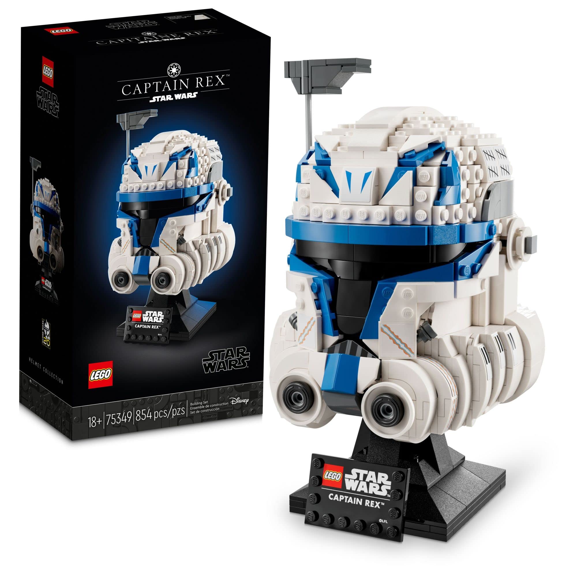 LEGO Star Wars Captain Rex Helmet Set 75349, The Clone Wars Collectible for Adults, 2023 Series Model Collection, Great Back to School Gift Idea