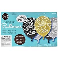 Confetti Burst Print Latex Balloons | Pack of 20