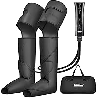 FIT KING Foot and Leg Massager for Circulation and Relaxation with Hand-held Controller 3 Modes 3 Intensities Helpful for Vericose Veins, Cramps, Swelling and Edema